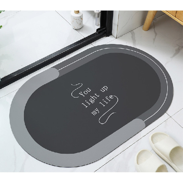 Коврик для ванной Melodia OVALE диатомитовый 50х80 серый (MK203)