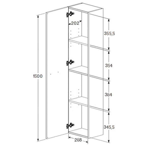 Пенал подвесной Roca Victoria 30x24x150 белый (857564806)