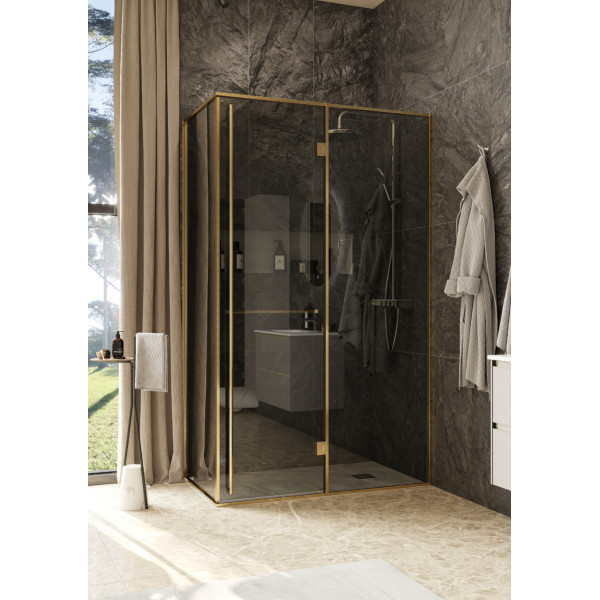 Душевая дверь Roca Apex 120x80x200  R стекло тонированное, профиль золото матовое (Z.RU93.0.788.8)