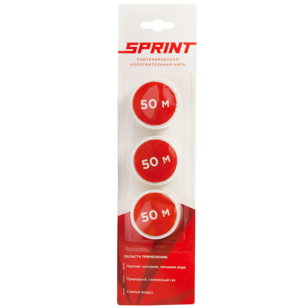 Нить для герметизации резьбовых соединений SPRINT набор катушек 3х50 м (04063) Нить для герметизации резьбовых соединений SPRINT набор катушек 3х50 м (04063)