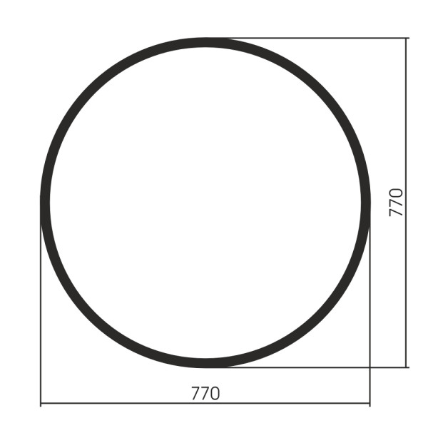 Зеркало Abber Mond 77x77 без подсветки, металлическая рама, черный (AG6201B)