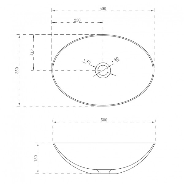 Раковина накладная Abber Stein 500x350 белый матовый (AS2609) Раковина накладная Abber Stein 500x350 белый матовый (AS2609)