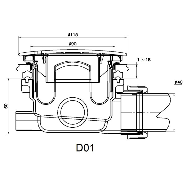 Сифон для душевых поддонов RGW Velplex QYD-01 графит (39241101-02)