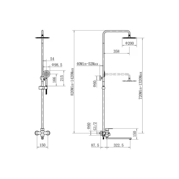 Душевая система Fashun сатин (A52401C)