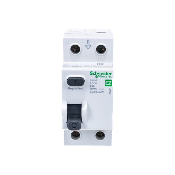Выключатель дифференциального тока Schneider Electric EASY 9 (УЗО) 2п 25А 30Ма AC (EZ9R34225 / ETM8371145) Выключатель дифференциального тока Schneider Electric EASY 9 (УЗО) 2п 25А 30Ма AC (EZ9R34225 / ETM8371145)