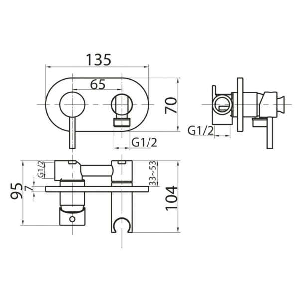 Смеситель для душа Cezares Articoli Vari хром (CZR-DA5-01) Смеситель для душа Cezares Articoli Vari хром (CZR-DA5-01)