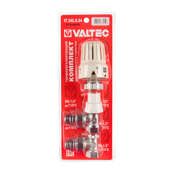 Комплект термостатический угловой 1/2" Valtec VT.045.N (3 в 1) (VT.045.N.04) Комплект термостатический угловой 1/2" Valtec VT.045.N (3 в 1) (VT.045.N.04)
