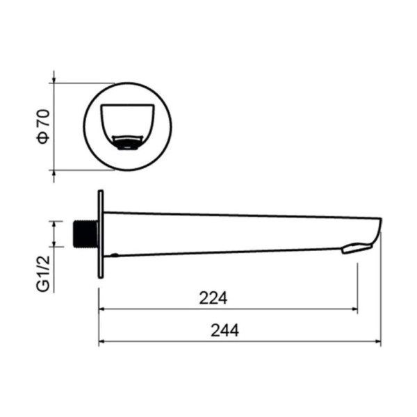 Излив Aquatek Бетта 244 мм хром (AQ1141CR)