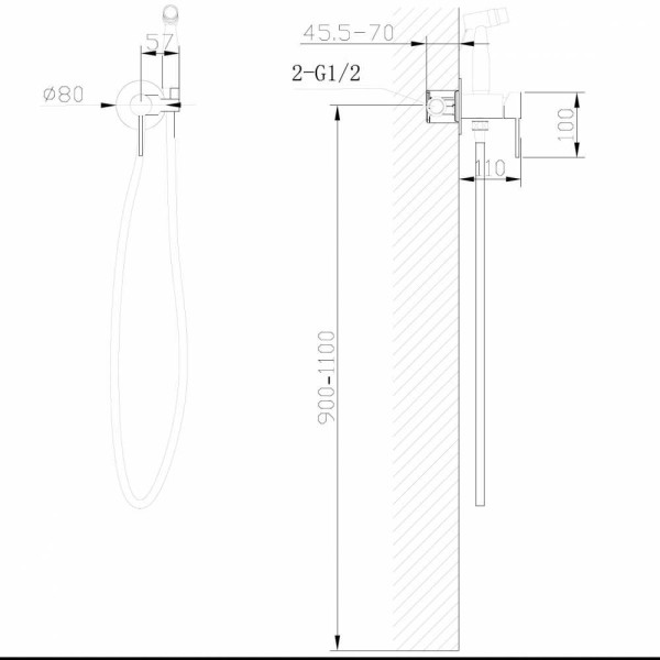 Смеситель с гигиеническим душем Abber Wasser Kreis хром (AF8125)