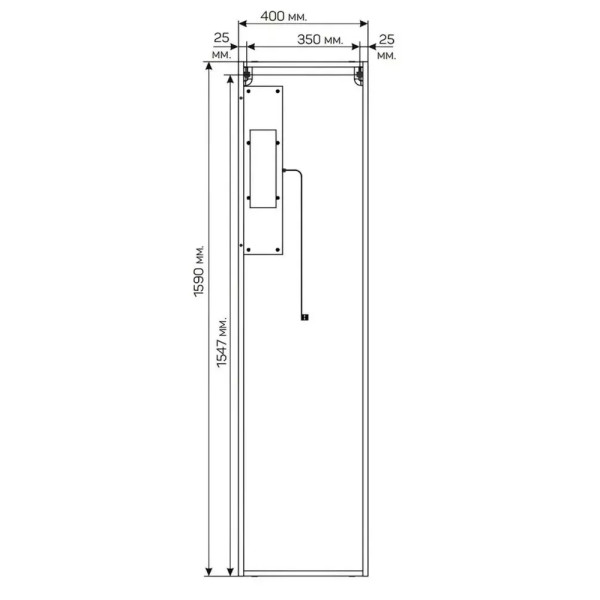 Пенал подвесной 1Marka Минимализм 420x186x160 (белая аляска) (Ц0000031406)