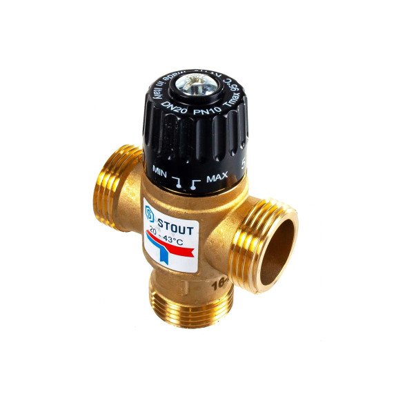 Клапан термостатический смесительный Stout 1"НР 20-43°С (SVM-0120-164325) Клапан термостатический смесительный Stout 1"НР 20-43°С (SVM-0120-164325)
