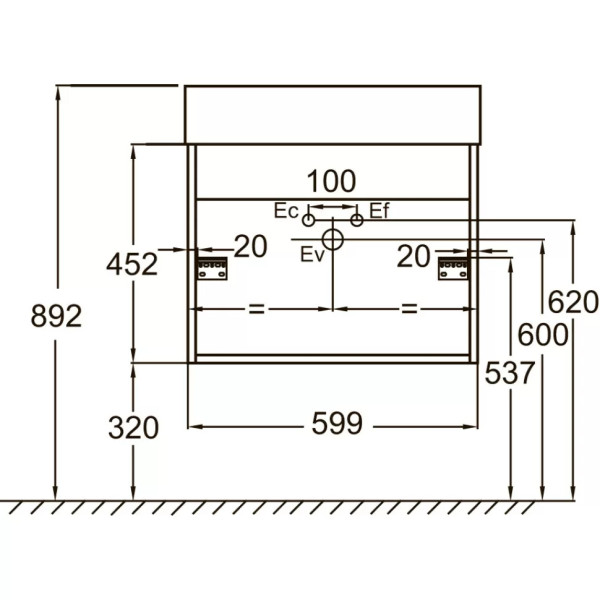 Тумба подвесная Jacob Delafon Vivienne 599x452x452 белый глянец (EB1666-J5-J5)