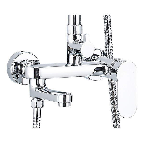 Душевая система Azario Arizona Square с лейкой, со смесителем, с изливом хром (AZ-20S)