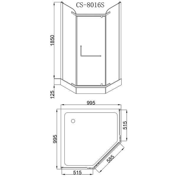 Душевое ограждение Loranto 100x100x200 стекло прозрачное с узором, профиль cатин (CS-816S B 10 (GRAY)) Душевое ограждение Loranto 100x100x200 стекло прозрачное с узором, профиль cатин (CS-816S B 10 (GRAY))