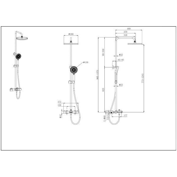 Душевая система Aquatek Вега с термостатом оружейная сталь (AQ2043BGM) Душевая система Aquatek Вега с термостатом оружейная сталь (AQ2043BGM)