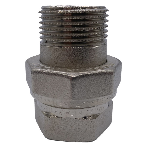Сгон прямой (американка) 1" ВН с O-RING Tiemme (никель) (1500095 / 1555N000606)