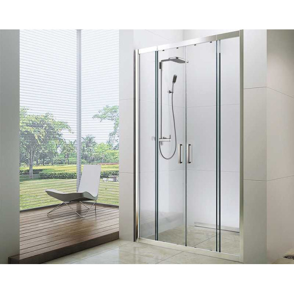Душевая дверь Berges Porta 140-1600*1900 стекло прозрачное, профиль хром сильвер (63102)