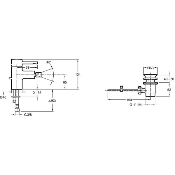 Смеситель для биде Jacob Delafon Cuff хром (E37045-CP) Смеситель для биде Jacob Delafon Cuff хром (E37045-CP)