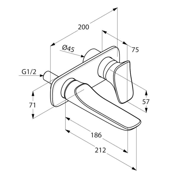 Смеситель для раковины Kludi Ambienta хром, внешняя часть (532440575)