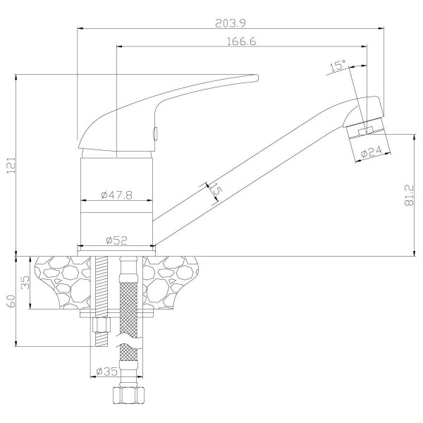 Смеситель для кухни Rossinka Y40-22 (Y40-22)