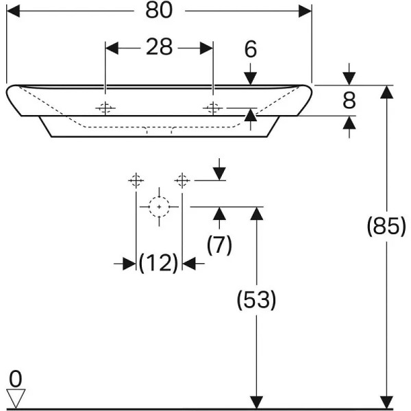 Раковина подвесная Geberit myDay 80x48 белая (125480600)