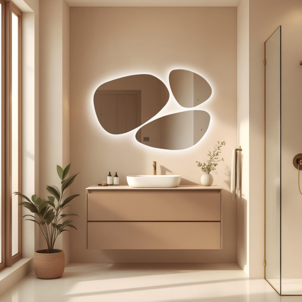 Зеркало Abber Teil 109,8x110,5 с подсветкой, бесконтактный выключатель, диммер (AG6503S)