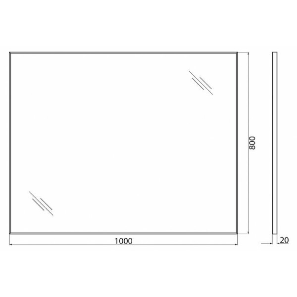 Зеркало BelBagno SPC-AL 100x80 (SPC-AL-1000-800 Nero)