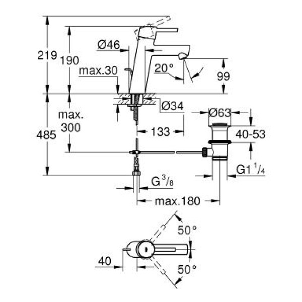 Смеситель для раковины Grohe Concetto new (23450001)