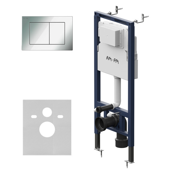 Инсталляция для подвесного унитаза AM.PM MasterFit с клавишей S, хром глянц (I012713.0251)