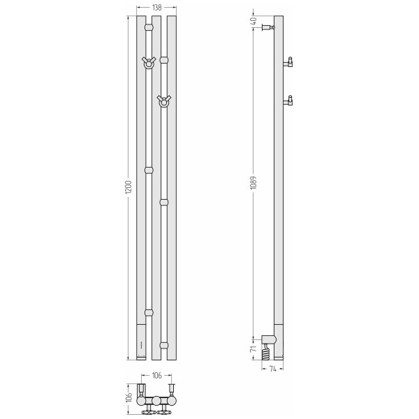 Полотенцесушитель электрический Сунержа Терция 3.0 1200x106 провод слева матовый белый (30-5844-1211) Полотенцесушитель электрический Сунержа Терция 3.0 1200x106 провод слева матовый белый (30-5844-1211)