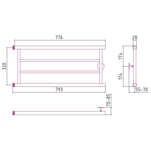 Полотенцесушитель водяной Стилье Минор 0600 320х800 (2) П хром (00600-3280) Полотенцесушитель водяной Стилье Минор 0600 320х800 (2) П хром (00600-3280)