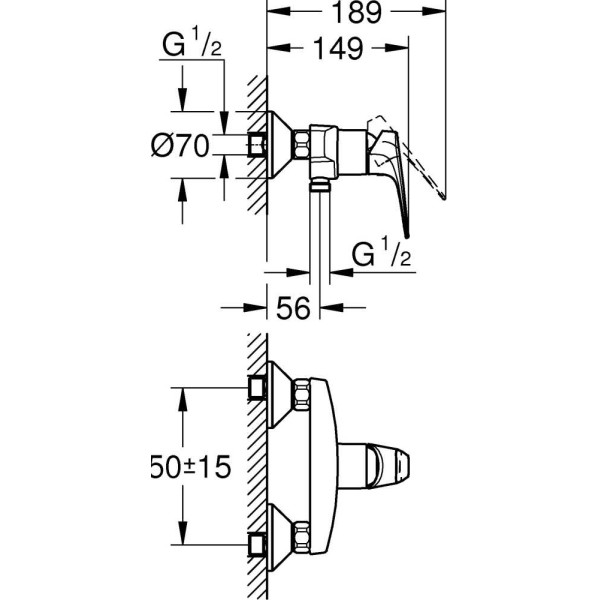 Смеситель для душа Grohe BauFlow (23632000) Смеситель для душа Grohe BauFlow (23632000)