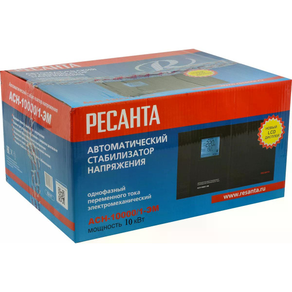 Стабилизатор напряжения Ресанта АСН-10000/1-ЭМ (63/1/8)