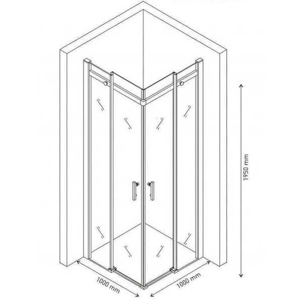 Душевой уголок Berges Melita 1000*1000*1950 стекло прозрачное, профиль хром сильвер (61024) Душевой уголок Berges Melita 1000*1000*1950 стекло прозрачное, профиль хром сильвер (61024)