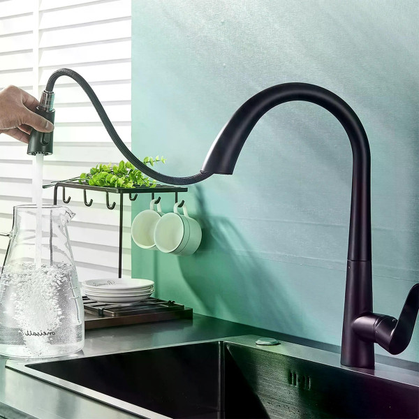 Смеситель для кухни Rea Ross черный матовый (REA-B5313) Смеситель для кухни Rea Ross черный матовый (REA-B5313)