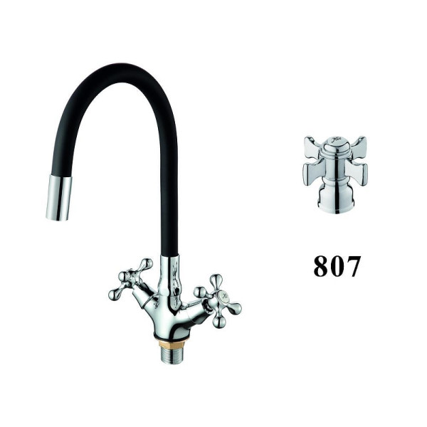 Смеситель для кухни Dlin с гибким изливом хром (D153807-1)
