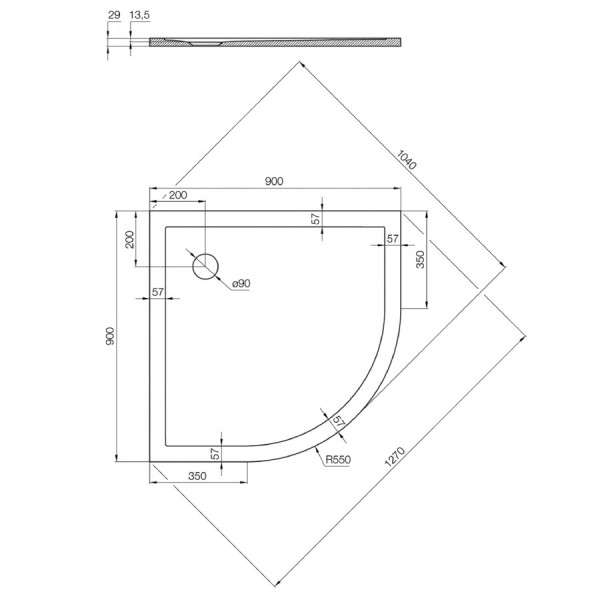 Душевой поддон Aquaton Калифорния 90x90x3,7 белый (1.A73,7.8.3,6C.A01.0)