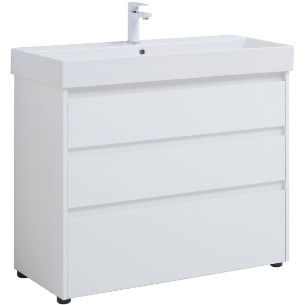 Тумба напольная Aquanet Nova Lite 100 белый глянец (3 ящика) (00302478) Тумба напольная Aquanet Nova Lite 100 белый глянец (3 ящика) (00302478)