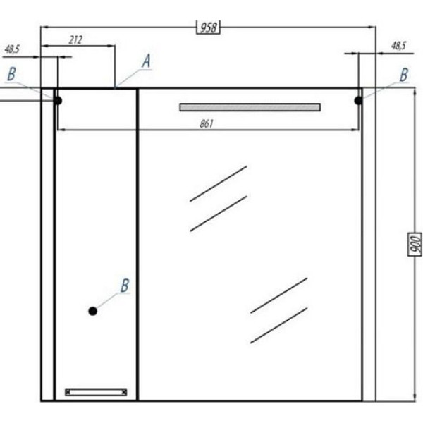 Шкафы зеркальные Aquaton Брайтон 100 венге (1A176702BR500)