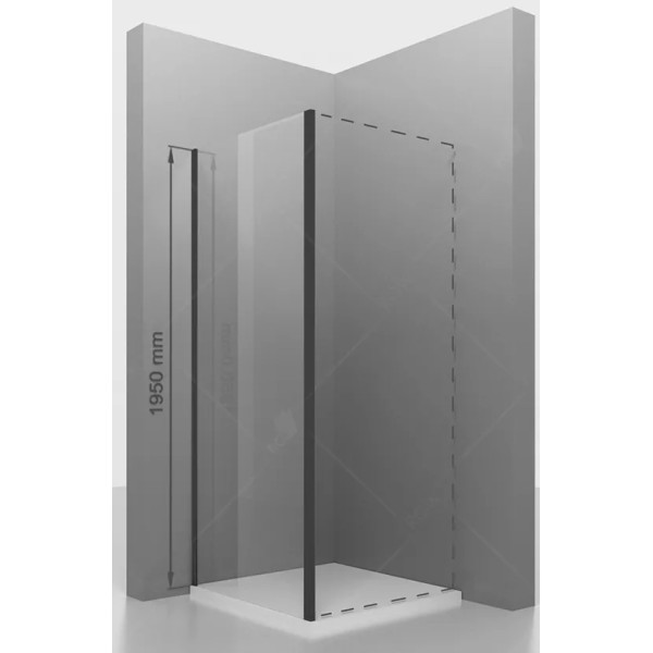 Душевое ограждение RGW Z-050-2-B 90x195 стекло прозрачное, профиль черный (352205209-34) Душевое ограждение RGW Z-050-2-B 90x195 стекло прозрачное, профиль черный (352205209-34)