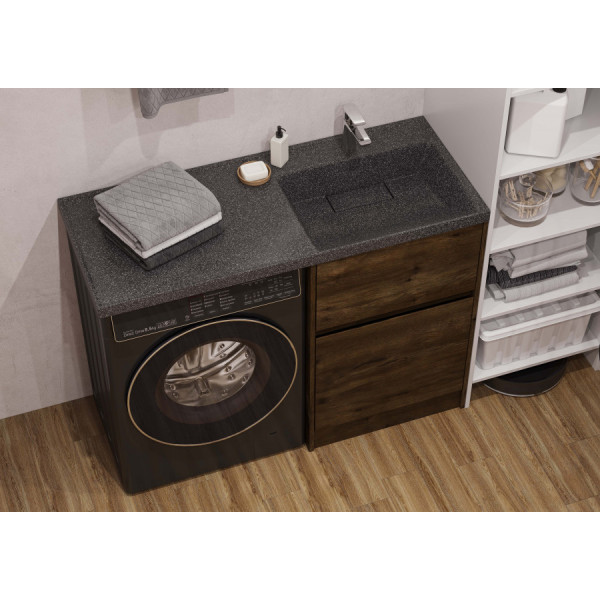 Раковина над стиральной машиной Aquaton Лондри 120x50x16,2 R черный (1.A722.4.3KL.H21.R)