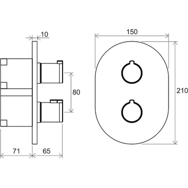 Смеситель для душа Ravak термостат для R-box multi 3 вывода внешняя часть хром CR 067.00 (X070075)