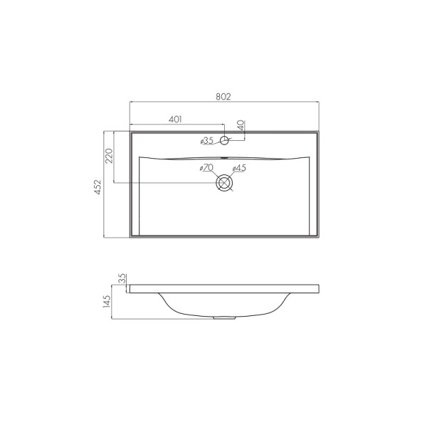 Раковина мебельная Aquaton 80x45x14,5 белая (1A722931AG010)