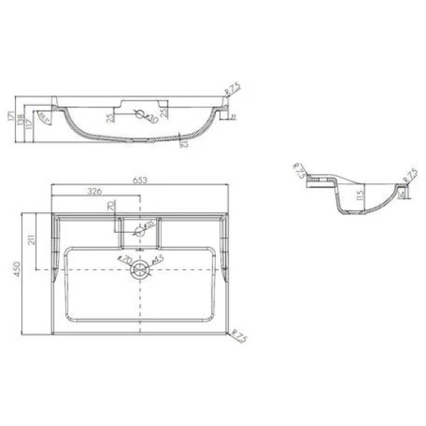 Тумба Aquaton Лофт Фабрик 65 Дуб Эндгрейн/1A708731FB010 Раковина Фабиа 65 (1A2423K1LTDU0)