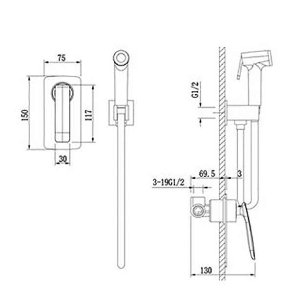 Смеситель с гигиеническим душем Timo Helmi белый (4089/00-16SM) Смеситель с гигиеническим душем Timo Helmi белый (4089/00-16SM)