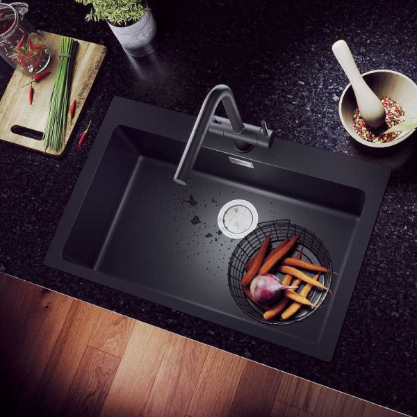 Смеситель для кухни Timo Saona черный, с выдвижным изливом (2356/03FL) Смеситель для кухни Timo Saona черный, с выдвижным изливом (2356/03FL)