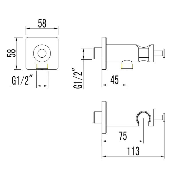 Подключение для душевого шланга Lemark с креплением для лейки (LM7885C)