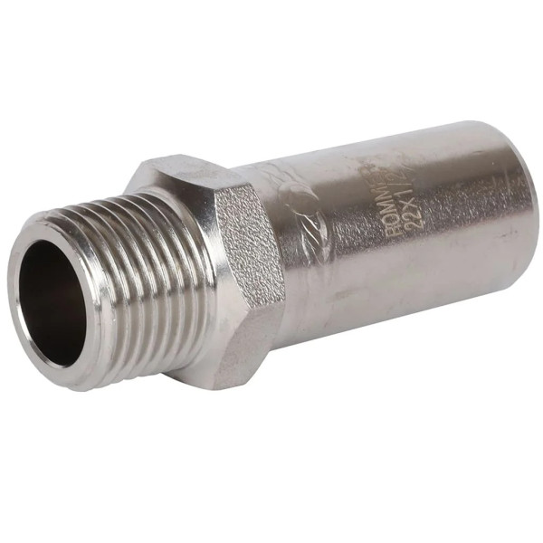 Вставка резьбовая 22х1/2"Н Rommer из нержавеющей стали (пресс) (RSS-0024-002212) Вставка резьбовая 22х1/2"Н Rommer из нержавеющей стали (пресс) (RSS-0024-002212)