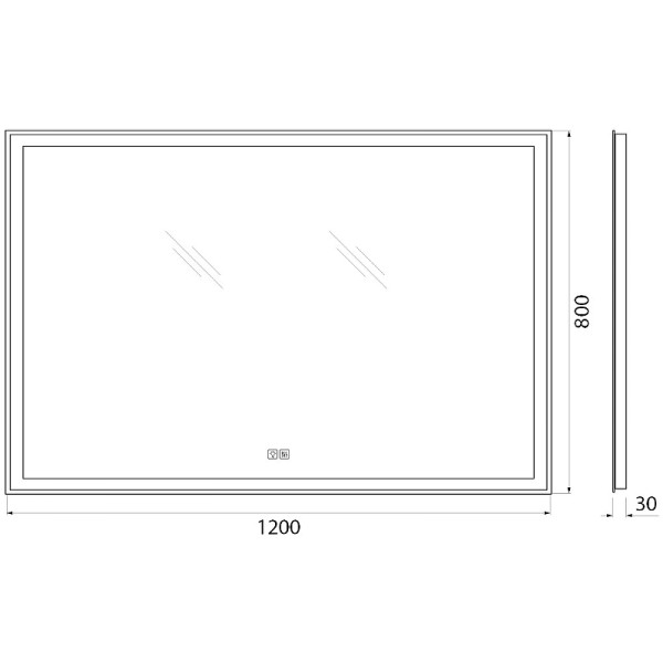 Зеркало с подсветкой BelBagno 120x80 голос.управл., подогрев (SPC-GRT-120-80-LED-TCH-SND)