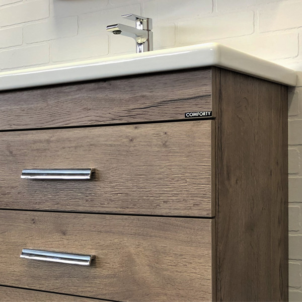 Тумба напольная Comforty Никосия 700x830x450 белый глянцевый с раковиной (00-00001506)